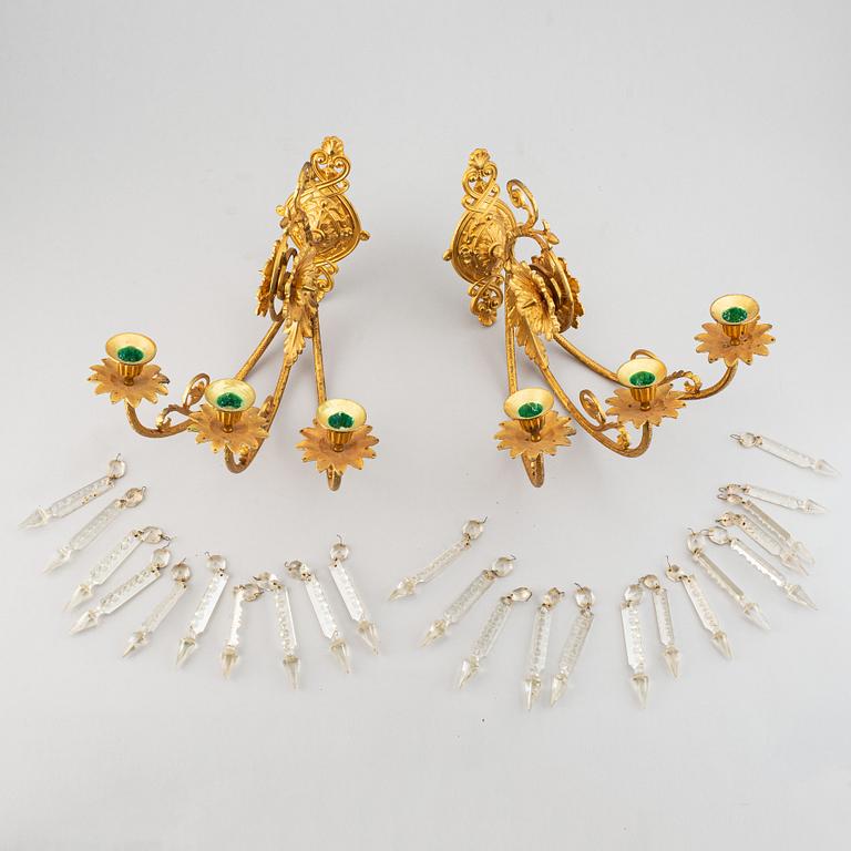 A pair of wall sconces from the late 19th century.