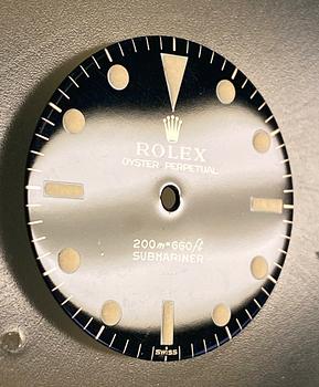 Rolex, Submariner, "Underline, Gilt, Swiss only, Pointed crown guards", "Provenance Rodriquez Messina", ca 1963.