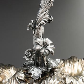 A Swedish parcel-gilt silver centrepiece bowl, Gustaf Möllenborg, Stockholm 1862.