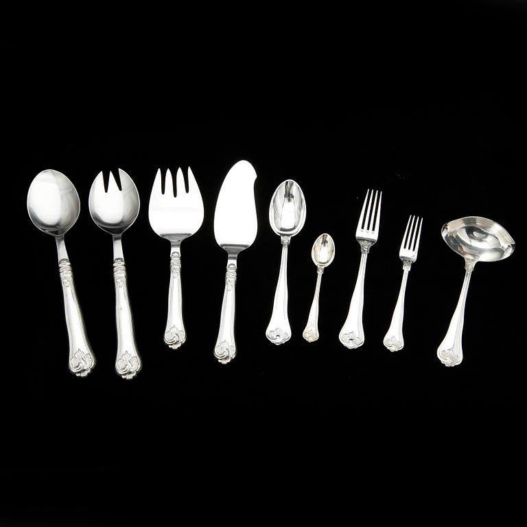 BESTICKPARTI, ca 95 delar, silver, mest Sverige och 1900-tal. Tot ca 3000 gram.