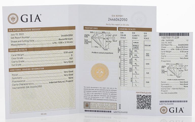 Ring, 18K guld med turmalin och briljantslipade diamanter.