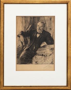 Anders Zorn, a signed etching from 1899.