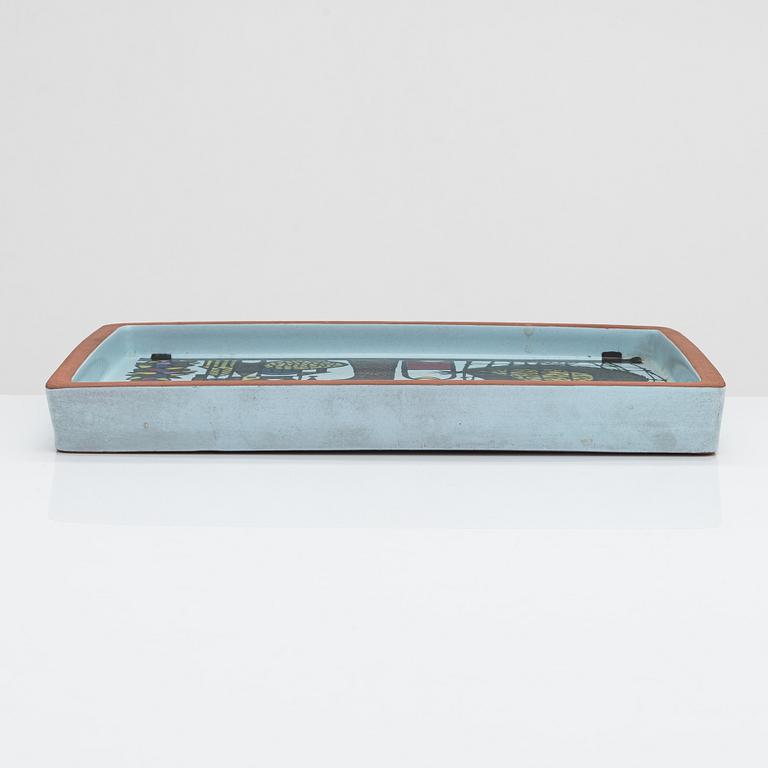 A faience dish 'Karneval' by Stig Lindberg, Gustavsberg, Sweden.
