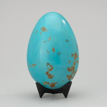 A Hans Hedberg faience egg, Biot, France.