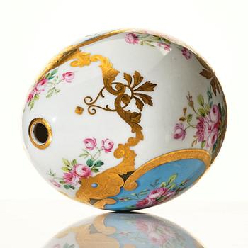 A Russian porcelain Easter Egg, 19th Century, presumably Imperial Porcelain Factory, St Petersburg.