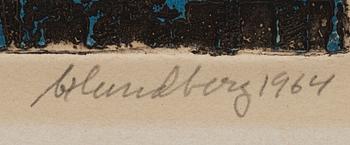 BERTIL LUNDBERG, etching in colours, signed and numbered 14/60, dated 1964.