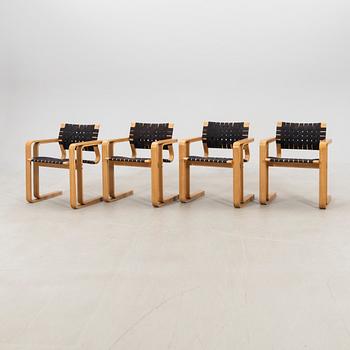Rud Thygesen & Johnny Sörensen, four armchairs model "5531" for Magnus Olesen Denmark, latter half of the 20th century.