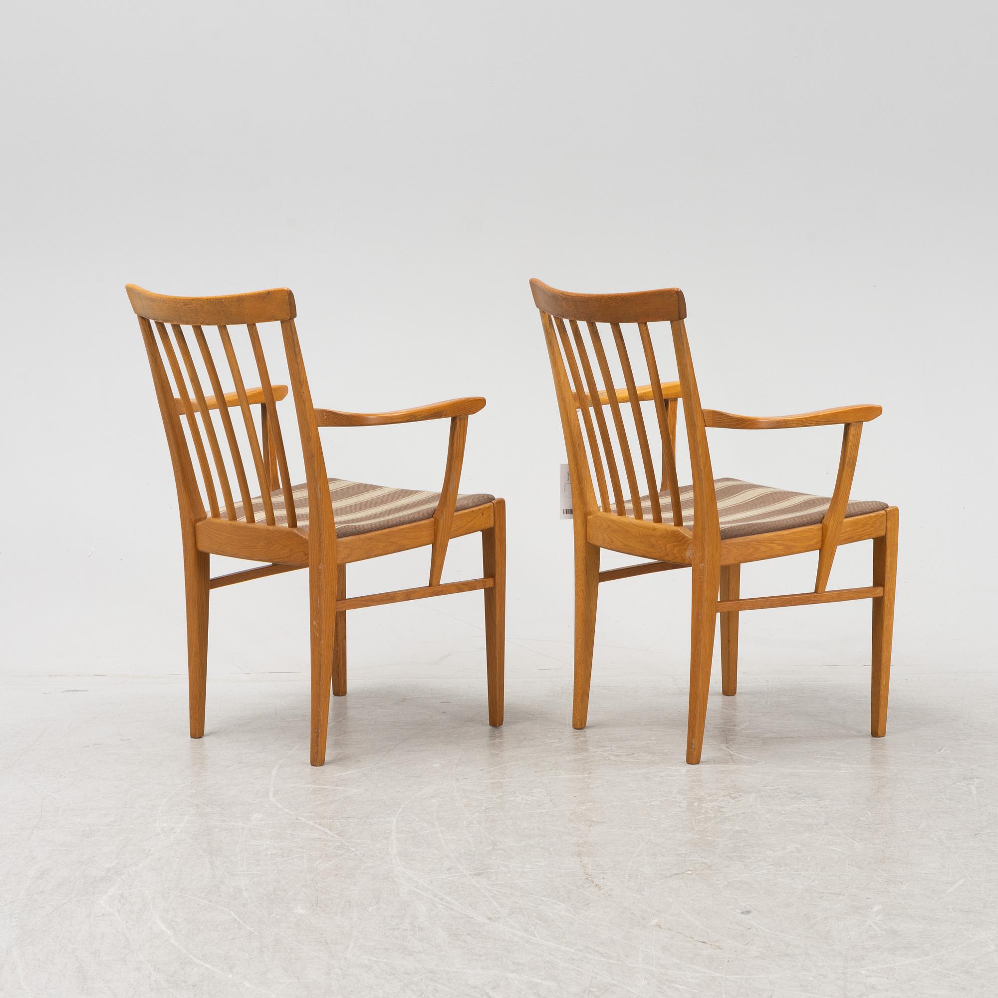 A pair of 'Vardags' oak armchairs by Carl Malmsten, second half of the 20th Century.