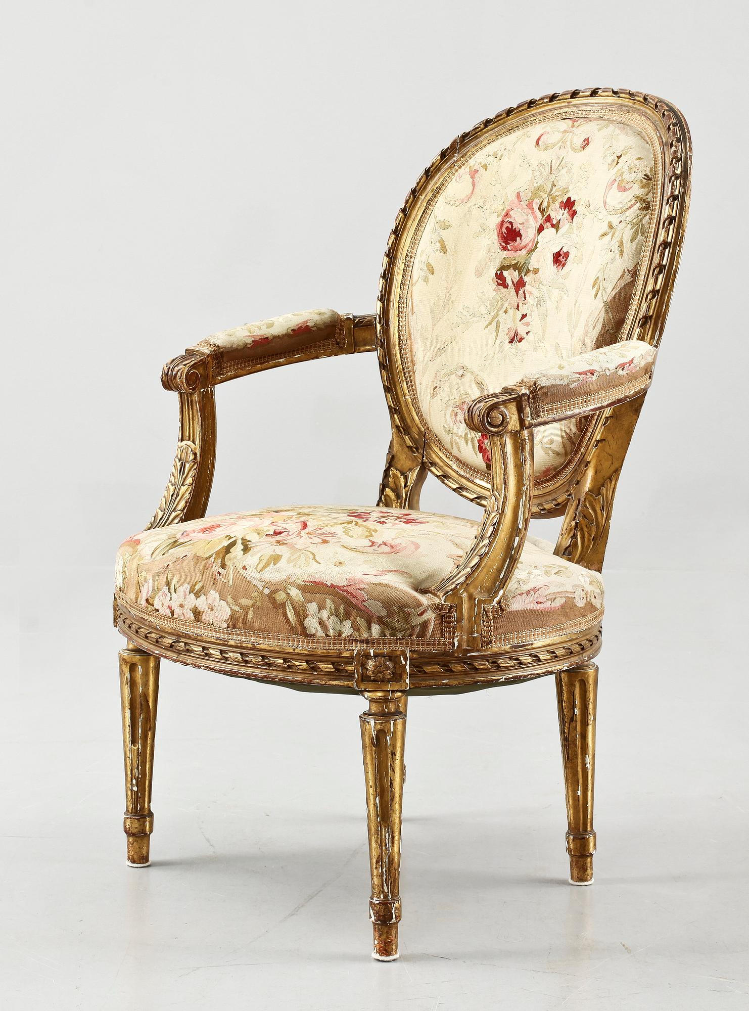 KARMSTOL, gustaviansk stil, 1800-tal.