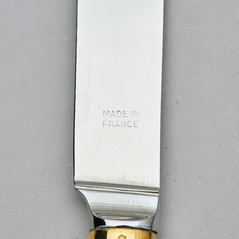 Arman (Armand Pierre Fernandez), A gilded sterling silverware set, model 'Violin', 116 pieces, Tétard Frères, Paris, France 1973, no 12/99, design Arman.