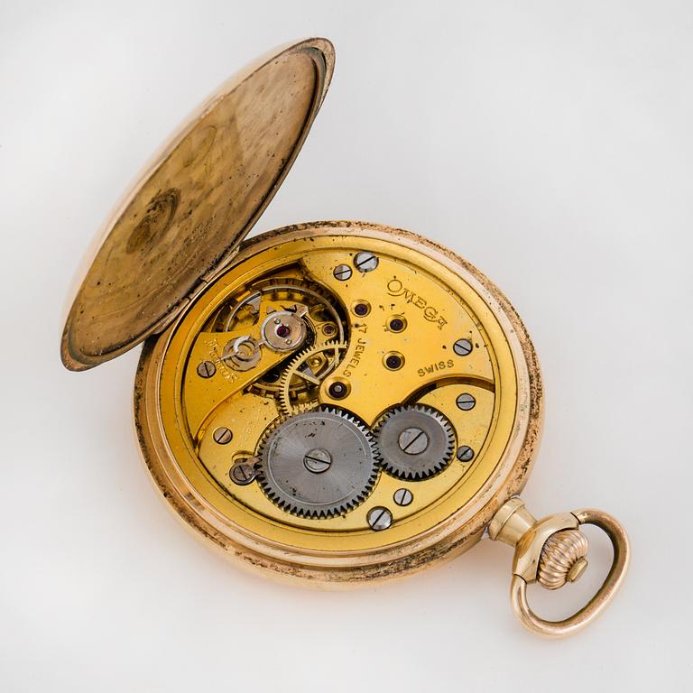 OMEGA, pocket watch, 51,5 mm, hunting case,