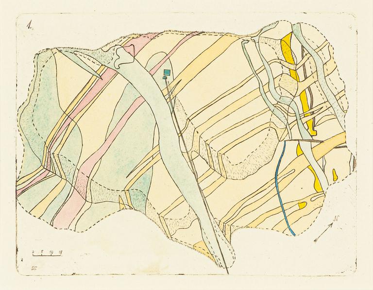 Sten Eklund, "Geologisk karta över Kullahusområdet" From "Kullahusets hemlighet".