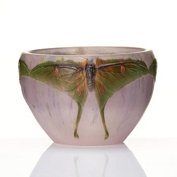 Gabriel Argy-Rousseau, vas, "Butterflies", pâte de verre, Frankrike 1920-tal.