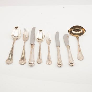 A Danish set of 54 pcs of silver cutlery mark mostly of Cohr mid 1900s.