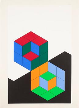 Victor Vasarely · VICTOR VASARELY, färgserigrafi, signerad och numrerad 47/300.