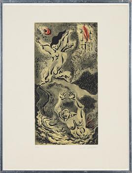 André Masson, etching in colours. Signed and numbered 48/70.