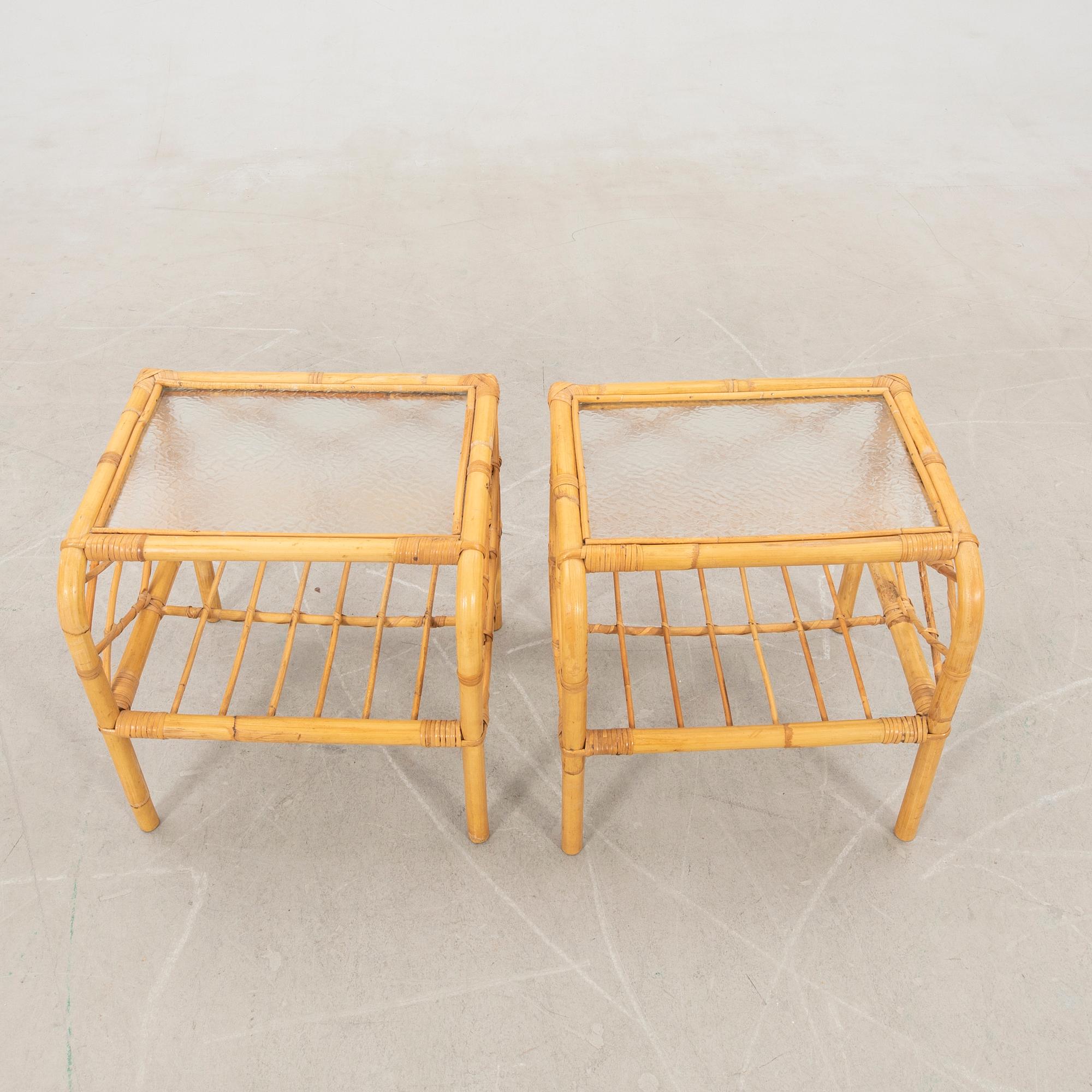 Bedside tables, a pair, mid/second half of the 20th century.