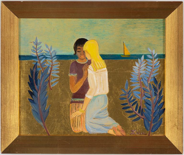 ZOIA KRUKOVSKYA LAGERKRANS, oil on panel, signed.