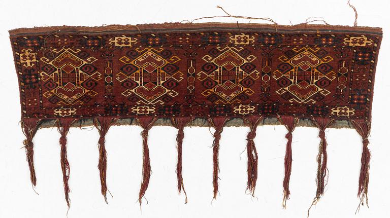 Antique Turkmen trapping, circa 189 x 48 cm.