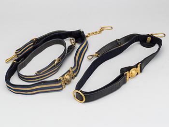 3 pcs of military belts, 20th century,