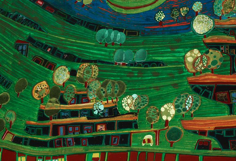 Friedensreich Hundertwasser, "Look at it on a rainy day (The Regentag portfolio)".