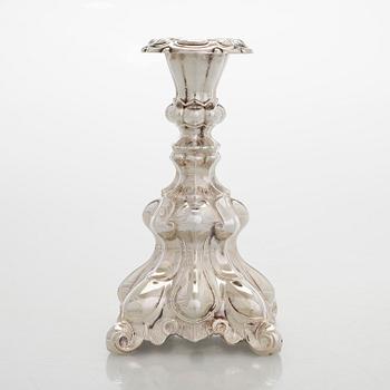 A baroque style silver candlestick, Kultakeskus, Tavastehus, 1990.