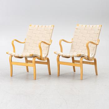 Bruno Mathsson, a pair of armchairs, "Eva", DUX, late 20th century.