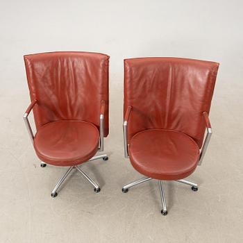 Foersom & Hiort-Lorenzen armchairs 6 pcs "Partner / EJ 70" for Erik Jørgensen Denmark, late 20th century.