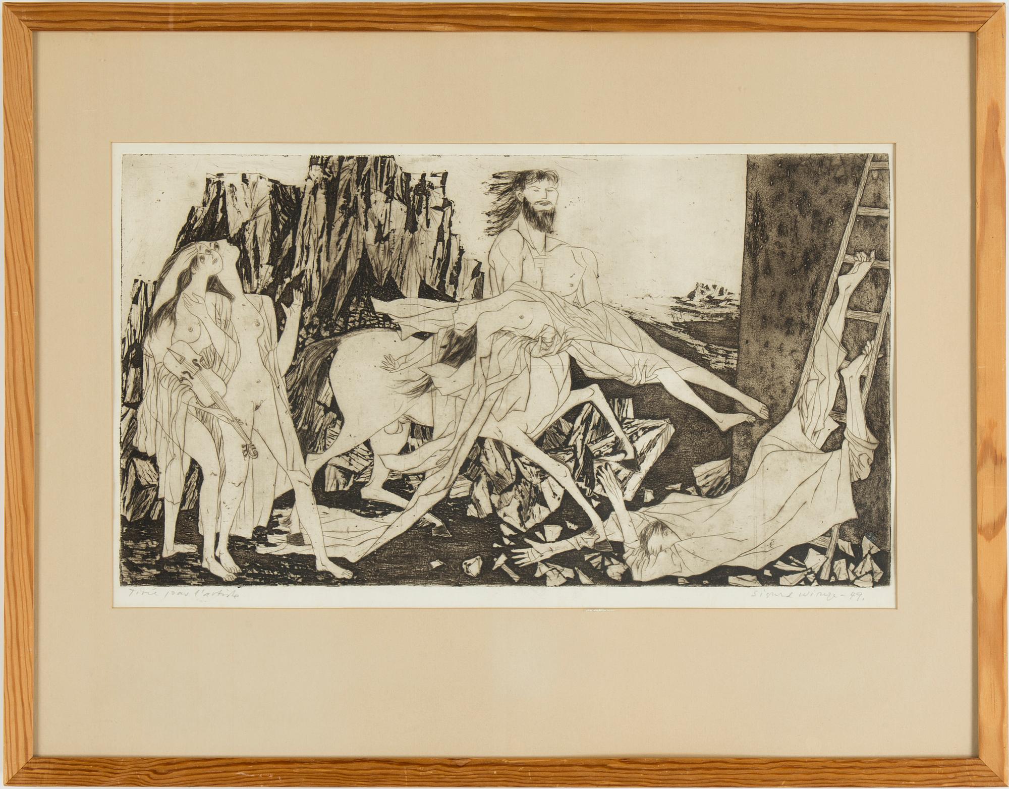 A SIGURD WINGE etching signed and dated -49.