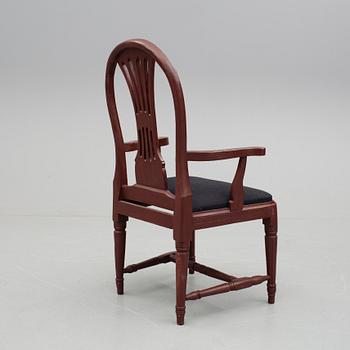 KARMSTOL / SKRIVBORDSTOL, 1700-talets slut. Gustaviansk.
