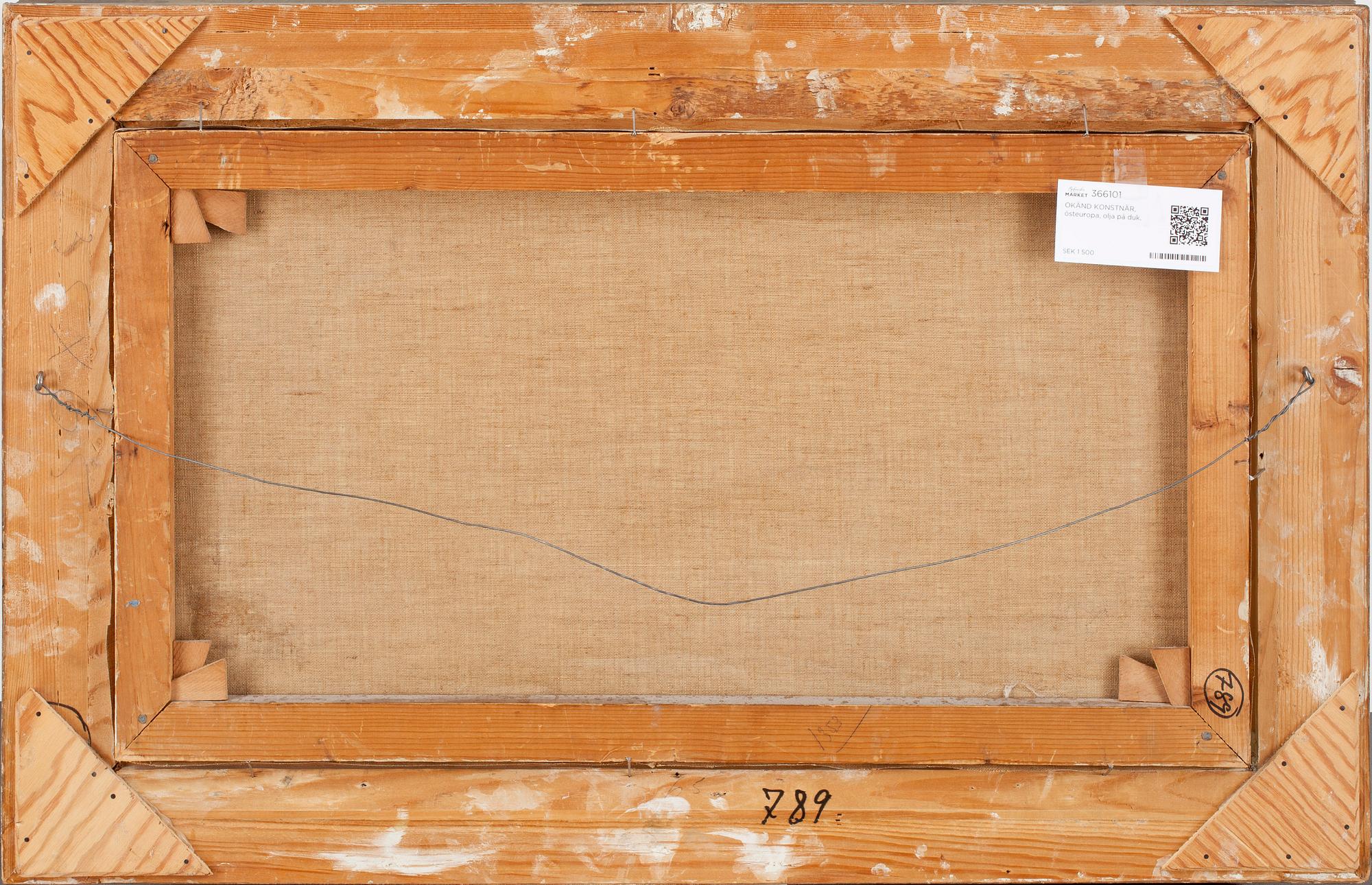 OKÄND KONSTNÄR, olja på duk, otydligt signerad, 1900-tal.