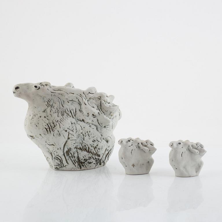 Henrik Allert, a group of three ceramic figurines, Pentik, Finland.