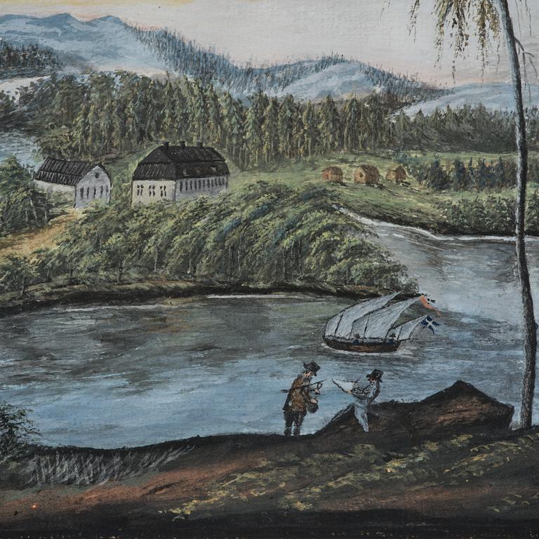 Swedish artist, "View of Näs located by the road between Gothenburg and Alingsås," dated 1808.