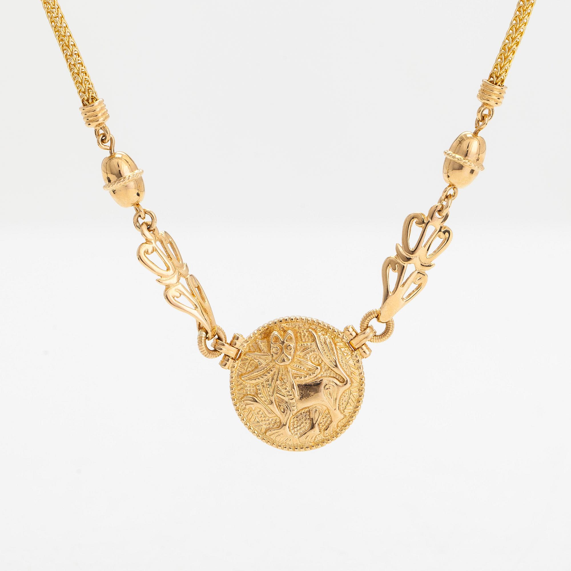 Halsband "Sollejon", 18K guld. Kalevala Koru, Helsingfors 1998.