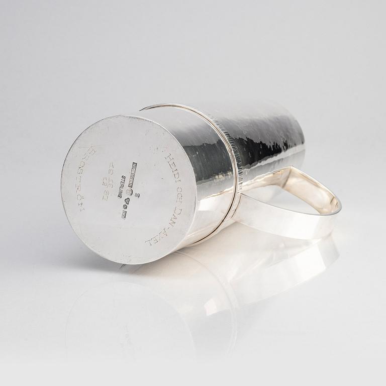 Barbro Littmarck, a sterling silver thermos, mark of W.A Bolin, Stockholm 1967.