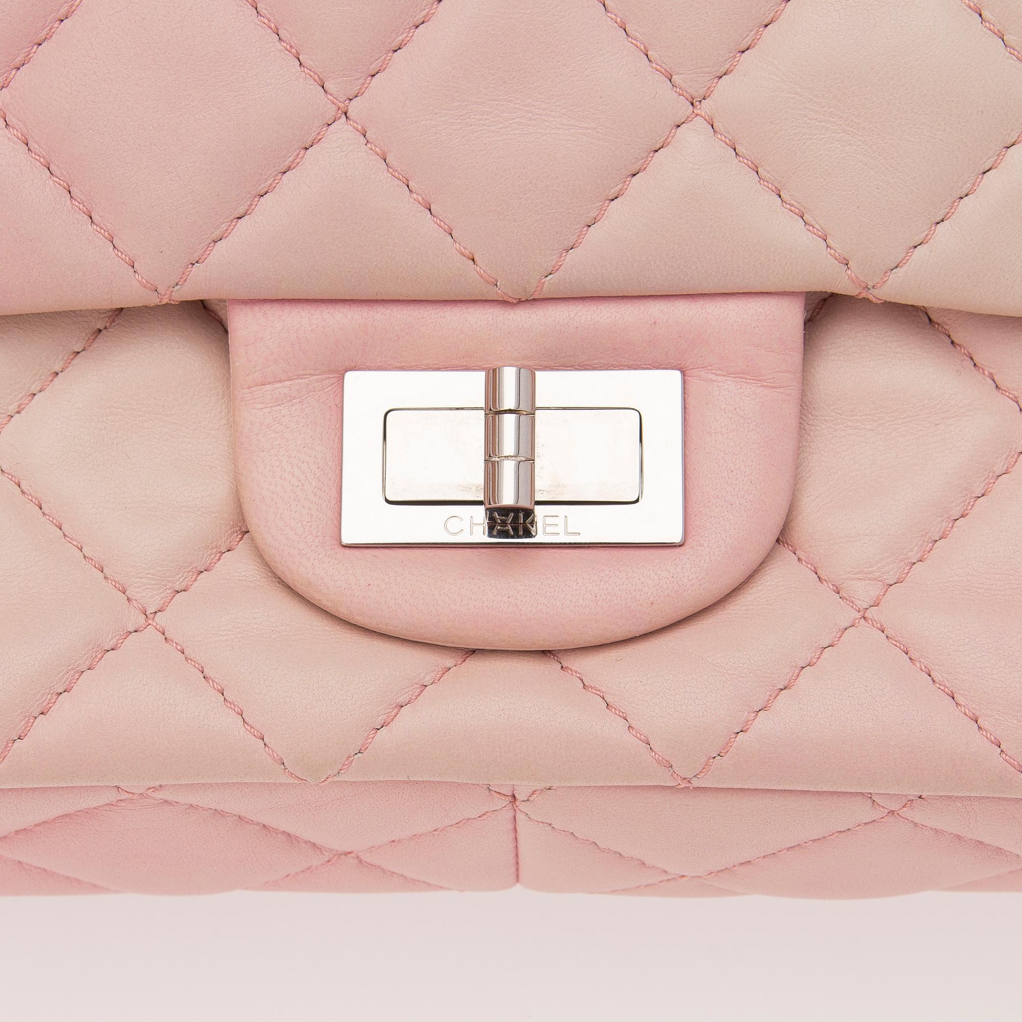 Pink White Ombre Degrade 2.55 Reissue 227 Jumbo Double Flap Bag.