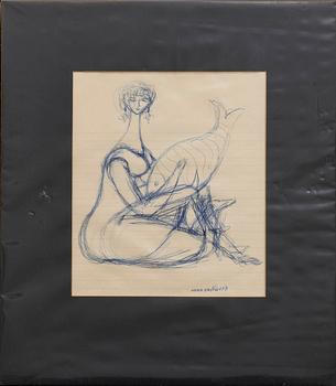 MAX WALTER SVANBERG, 2 bläckteckningar, signerad och daterade 57.