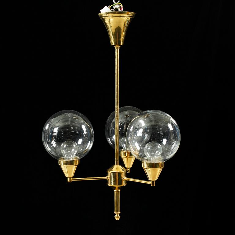 A 20th century ceiling lamp. Height approx 70 cm.