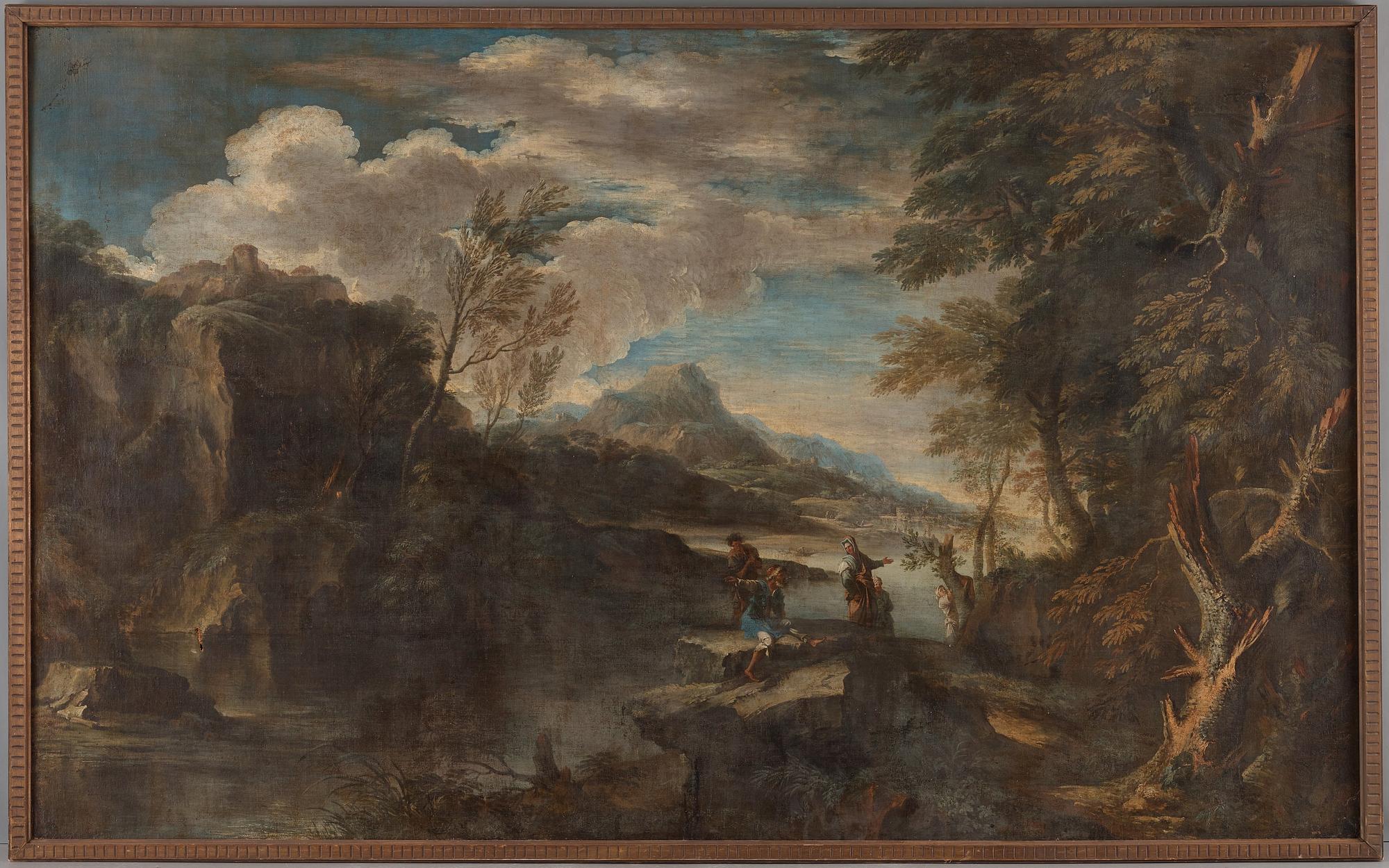 Andrea Locatelli Circle of, Landscape with figures.