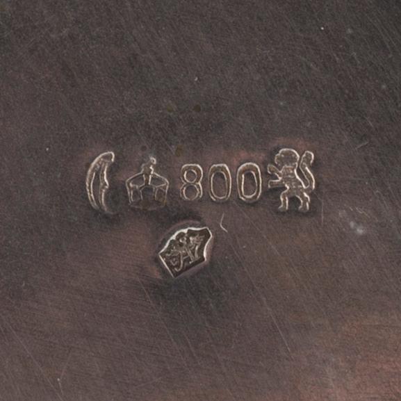 TESERVIS, 3 delar. 800-silver. Tyskland tidigt 1900-tal. 
Totalvikt 938 g.