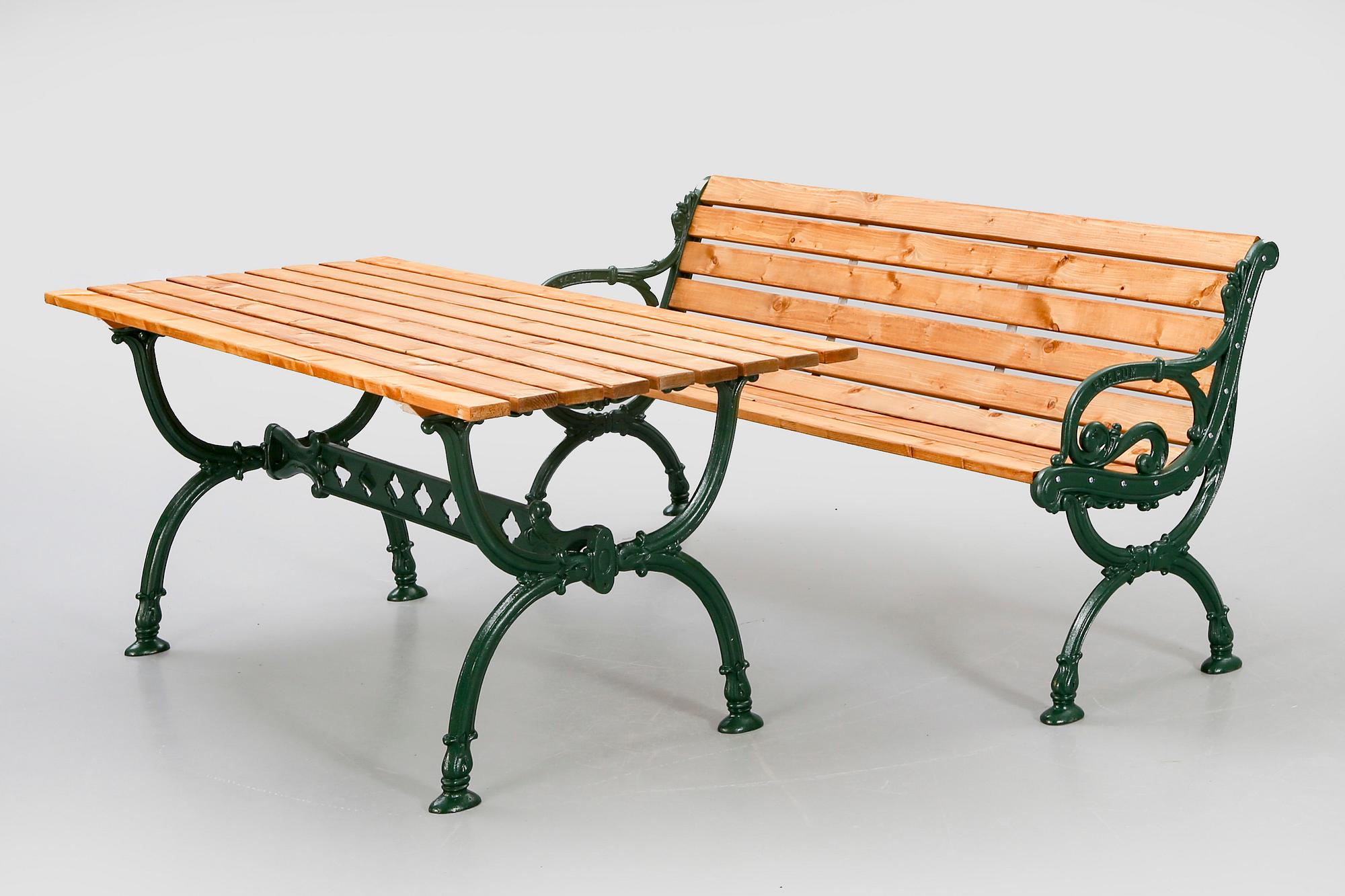 Byarum, sofa and table, aluminum, wood.