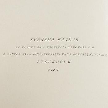 Bröderna von Wright, bokverk, 3 band, "Svenska fåglar", A. Börtzells tryckeri AB, Stockholm, 1927-1929.