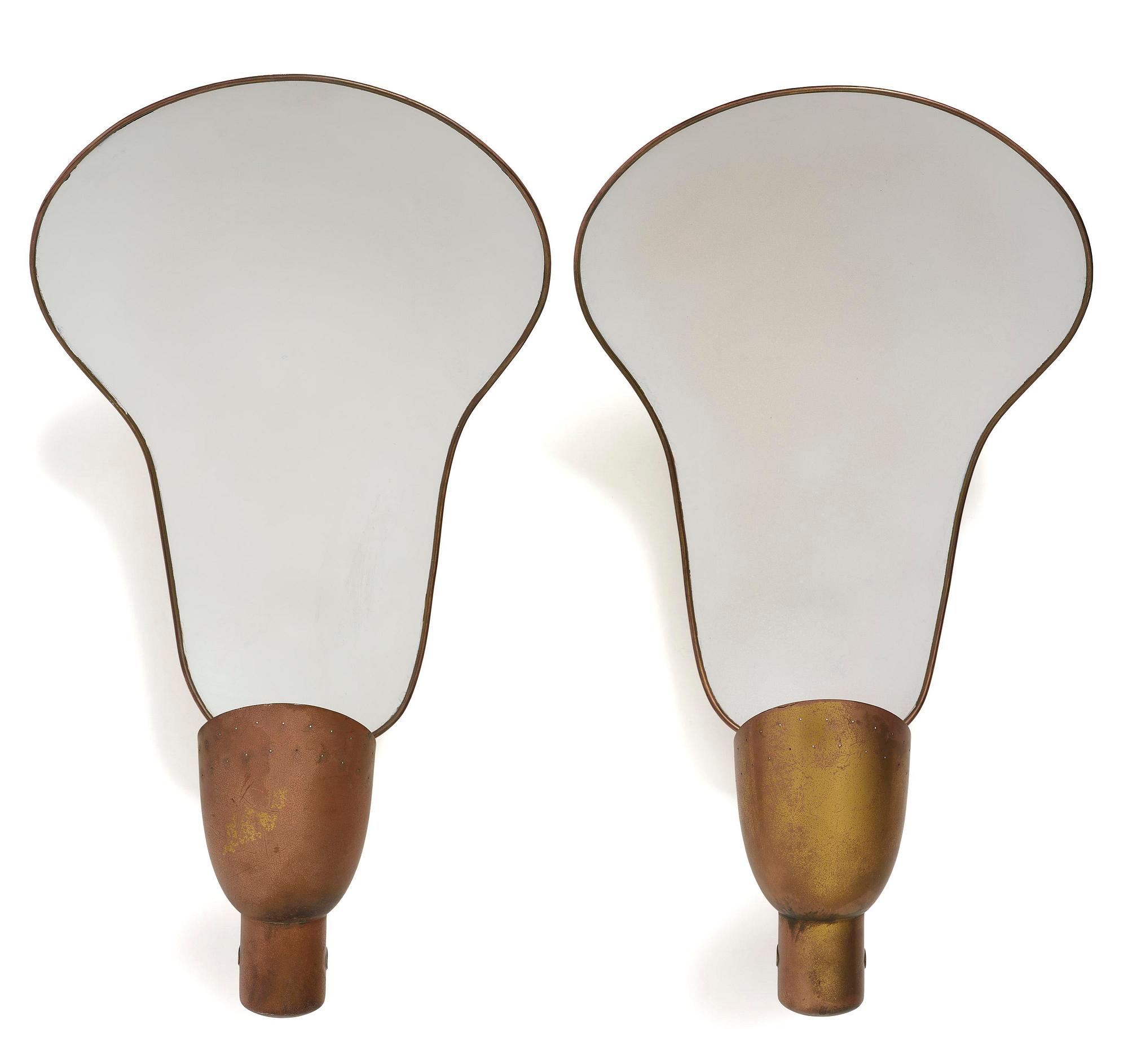 Carl-Axel Acking, a pair of wall lamps model "5029", Bröderna Malmströms Metallvarufabrik, Malmö, 1940s.