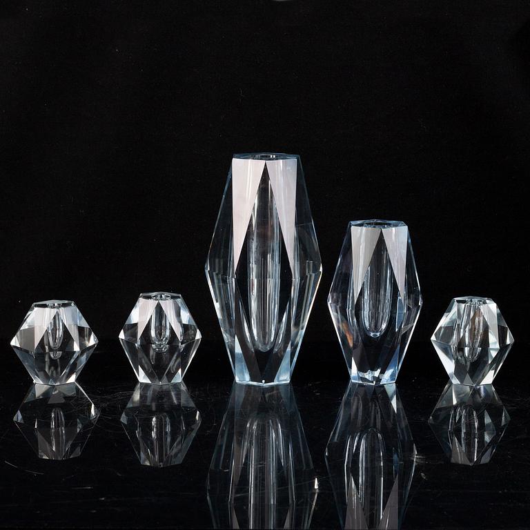 Asta Strömberg, five glass vases for Strömbergshyttan.