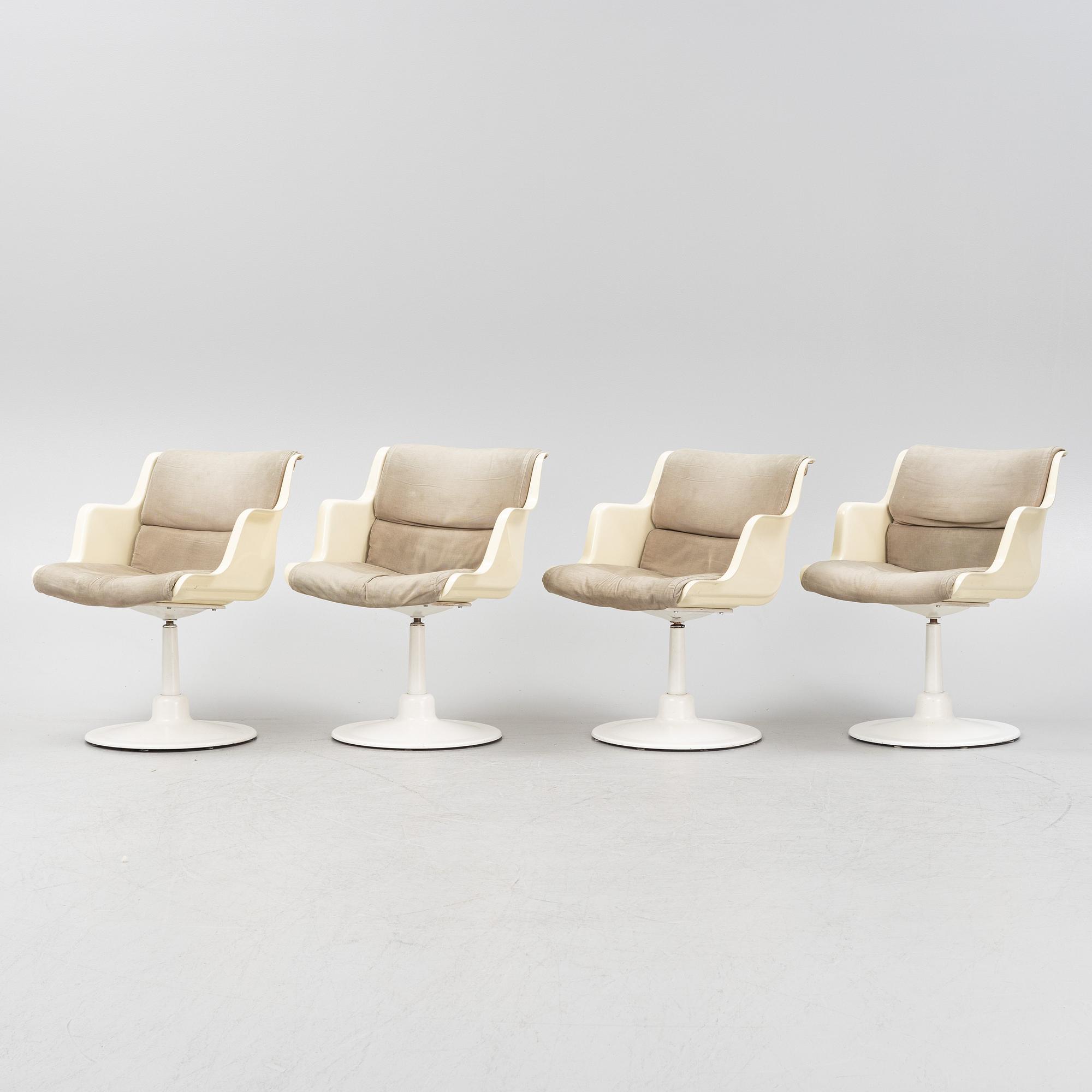 Yrjö Kukkapuro, four swivel chairs, HAIMI, Finland, 1970's.