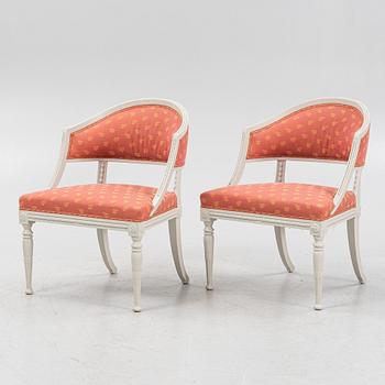 A pair of late Gustavian chairs, early 20th Century.
