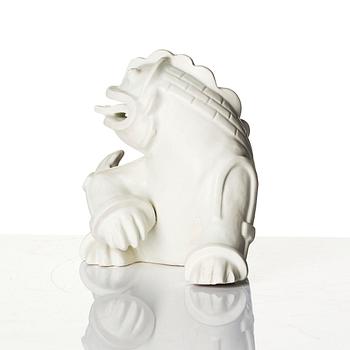 Wilhelm Kåge, a set of two stoneware sculptures of dragon puppies, Gustavsberg, 1940s.