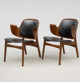 KARMSTOLAR, ett par, "107", Hans Olsen, Jorgensen Bramin furniture, Danmark.