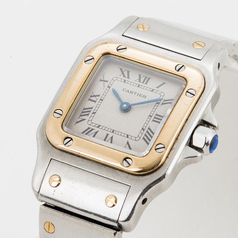 CARTIER, Santos, armbandsur, 24 x 23 (35) mm.