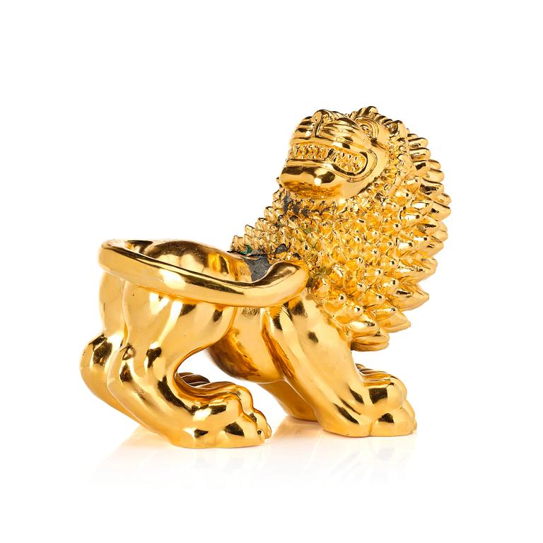 Anna Petrus, a gilt pewter sculpture of a lion, Svenskt Tenn, Stockholm, 1988.